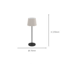 Eglo Leonero Steel And Fabric Portable Touch-Dimmer Led Tuneable White Table Lamp, Beige - thumbnail 4