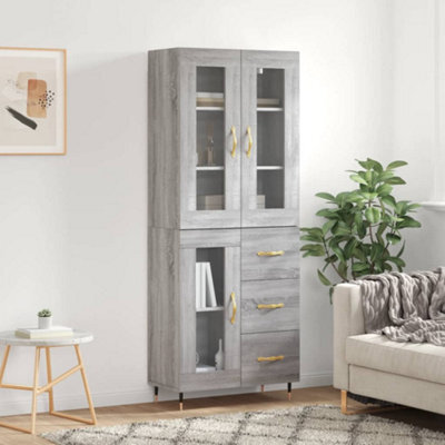 Berkfield Highboard Grey Sonoma 69.5X34X180 Cm Engineered Wood - image 1