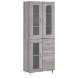 Berkfield Highboard Grey Sonoma 69.5X34X180 Cm Engineered Wood - thumbnail 2