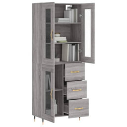 Berkfield Highboard Grey Sonoma 69.5X34X180 Cm Engineered Wood - thumbnail 3