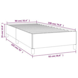 Berkfield Bed Frame White 90X190 Cm 3Ft Single Faux Leather - thumbnail 9