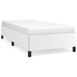 Berkfield Bed Frame White 90X190 Cm 3Ft Single Faux Leather - thumbnail 2