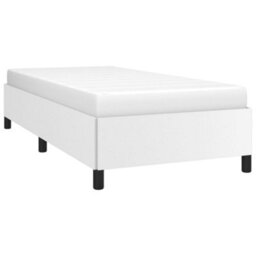 Berkfield Bed Frame White 90X190 Cm 3Ft Single Faux Leather - thumbnail 3
