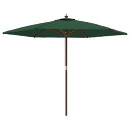 Berkfield Garden Parasol With Wooden Pole Green 299X240 Cm - thumbnail 2