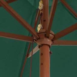 Berkfield Garden Parasol With Wooden Pole Green 299X240 Cm - thumbnail 6