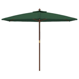 Berkfield Garden Parasol With Wooden Pole Green 299X240 Cm - thumbnail 3