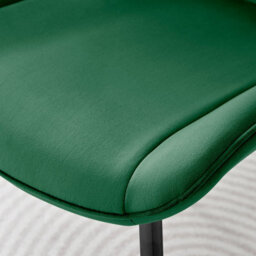 Furniturebox Set Of 2 Dining Chairs - Pesaro Modern Dining Chairs - Green Velvet Black Leg Dining Chairs - Kitchen Dining Room Chairs - thumbnail 7