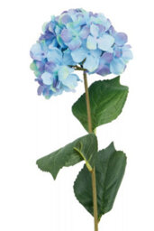 Orsina Hydrangea Stem - 74Cm Blue, Full Faux Bloom With Soft Blue Petals And Realistic Green Leaves, Adds Colour - thumbnail 7