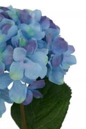 Orsina Hydrangea Stem - 74Cm Blue, Full Faux Bloom With Soft Blue Petals And Realistic Green Leaves, Adds Colour - thumbnail 9
