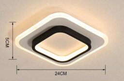 Modern Led Ceiling Lights Acrylic Square Ceiling Lamp Black 24Cm (Warm Light) - thumbnail 4