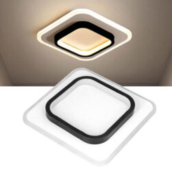 Modern Led Ceiling Lights Acrylic Square Ceiling Lamp Black 24Cm (Warm Light) - thumbnail 2