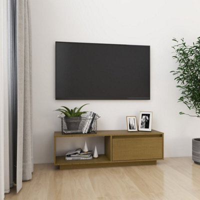 Berkfield Tv Cabinet Honey Brown 110X30X33.5 Cm Solid Pinewood - image 1