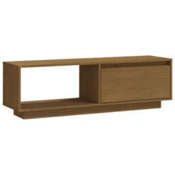 Berkfield Tv Cabinet Honey Brown 110X30X33.5 Cm Solid Pinewood - thumbnail 2