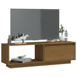 Berkfield Tv Cabinet Honey Brown 110X30X33.5 Cm Solid Pinewood - thumbnail 3