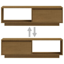 Berkfield Tv Cabinet Honey Brown 110X30X33.5 Cm Solid Pinewood - thumbnail 8