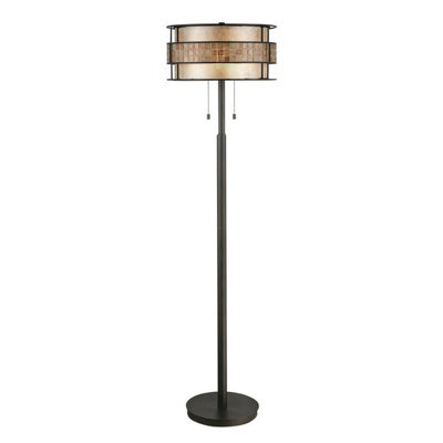 Elegant 2 Bulb Free Standing Floor Lamp In Renaissance Copper Finish