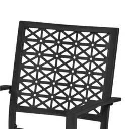 Yaheetech Black Set Of 2 Outdoor Garden Dining Chairs Of Metal Frame With Armrests - thumbnail 6
