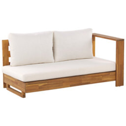 Beliani Garden Corner Sofa With Table 5 Seater Marettimo Left Hand Certified Acacia Wood Brown - thumbnail 7