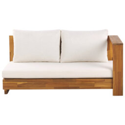 Beliani Garden Corner Sofa With Table 5 Seater Marettimo Left Hand Certified Acacia Wood Brown - thumbnail 8