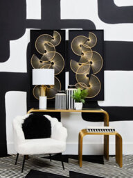 Orsina Vogue Matte Gold Slatted Console Table - thumbnail 2