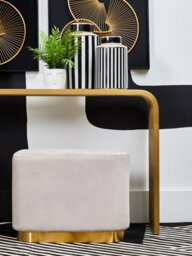Orsina Vogue Matte Gold Slatted Console Table - thumbnail 3