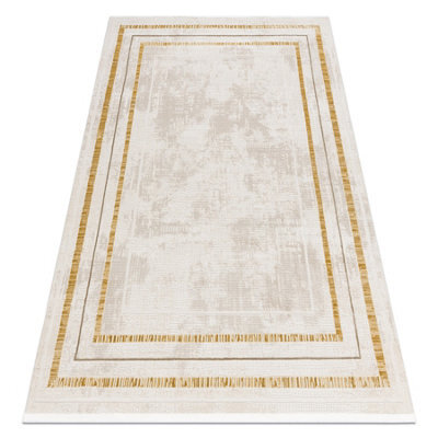 RugsX Modern Carpet Duke 51523 Cream / Gold - Frame, Structured, Very Soft, 140X190 Cm - image 1