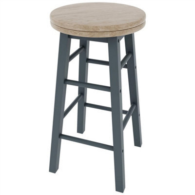 Wooden Revolving Bar Stools Solid Pine Kitchen Breakfast Dining - image 1