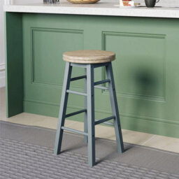 Wooden Revolving Bar Stools Solid Pine Kitchen Breakfast Dining - thumbnail 3