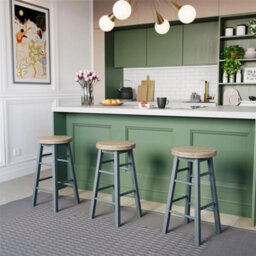 Wooden Revolving Bar Stools Solid Pine Kitchen Breakfast Dining - thumbnail 5