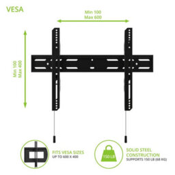 Kanto Mounts Pf300 Fixed Low-Profile Tv Wall Mount For 32-Inch To 90-Inch Tvs - Black - thumbnail 2