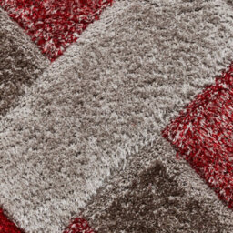 Grey Red Shaggy Modern Geometric Easy To Clean Rug For Living Room Bedroom And Dining Room-120Cm X 170Cm - thumbnail 3