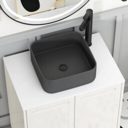 Royal Bathrooms Royal Bathroom Elmore 600mm Classic White Freestanding Bathroom Vanity Unit 2 Drawer Plain White Worktop With Art Square Basin - thumbnail 4
