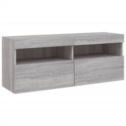 Berkfield Tv Wall Cabinet With Led Lights Grey Sonoma 100X30X40 Cm - thumbnail 3