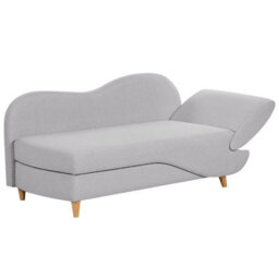Beliani Right-Hand Chaise Longue Meri Faux Linen Light Grey With Storage - thumbnail 6
