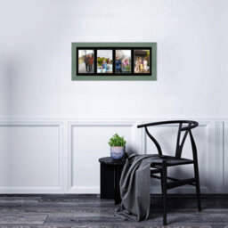 AK Frames 50X20Cm Green Classic Multi Photo Frame With Black Mount - Holds 4 Apertures (4X) 6X4 Photos - thumbnail 3