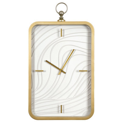 Beliani Wall Clock Moliens 32 Cm White/ Gold - image 1