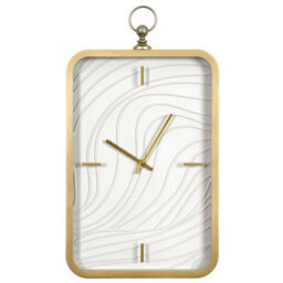 Beliani Wall Clock Moliens 32 Cm White/ Gold - thumbnail 1