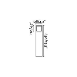 Luminosa Lighting Luminosa Onze 1 Light Outdoor Bollard Light Dark Grey Ip54, E27 - thumbnail 2