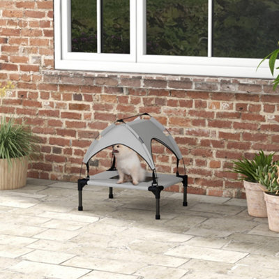 Pawhut Cooling Raised Dog Bed W/ Breathable Mesh, For Mini, S Dogs - Light Grey - image 1
