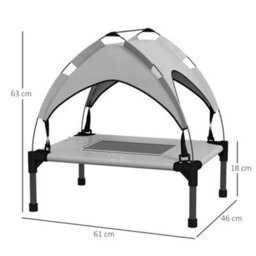 Pawhut Cooling Raised Dog Bed W/ Breathable Mesh, For Mini, S Dogs - Light Grey - thumbnail 3