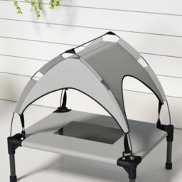 Pawhut Cooling Raised Dog Bed W/ Breathable Mesh, For Mini, S Dogs - Light Grey - thumbnail 8
