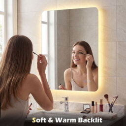 Costway Rectangle Led Lighted Mirror Wall Mounted Bathroom Mirror 80 Cm X 60 Cm(L X W) - thumbnail 9
