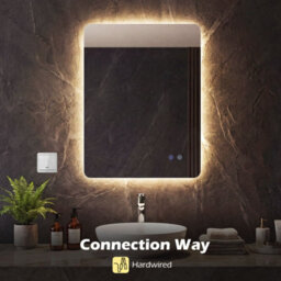 Costway Rectangle Led Lighted Mirror Wall Mounted Bathroom Mirror 80 Cm X 60 Cm(L X W) - thumbnail 8