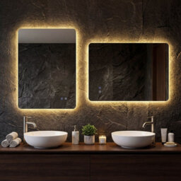 Costway Rectangle Led Lighted Mirror Wall Mounted Bathroom Mirror 80 Cm X 60 Cm(L X W) - thumbnail 1