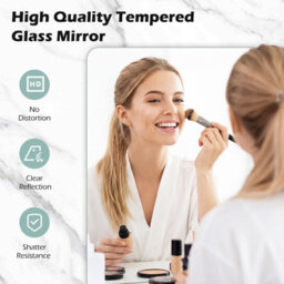 Costway Rectangle Led Lighted Mirror Wall Mounted Bathroom Mirror 80 Cm X 60 Cm(L X W) - thumbnail 4