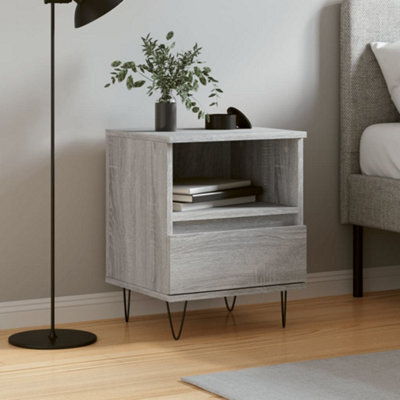 Berkfield Bedside Cabinet Grey Sonoma 40X35X50 Cm Engineered Wood - image 1