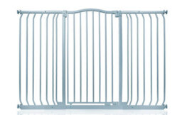 Safetots Extra Tall Curved Top Safety Gate, 143Cm - 152Cm, Matt Grey, Extra Tall 100Cm In Height, Pressure Fit Stair Gate - thumbnail 1