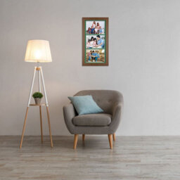 AK Frames 16X8 Walnut Modern Multi Photo Frame With Emerald Mount - Holds 3 Apertures (3X) 7X5 Photos - thumbnail 3