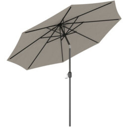 Outsunny 3(M) Patio Umbrella Outdoor Sunshade Canopy W/ Tilt & Crank Light Grey - thumbnail 2