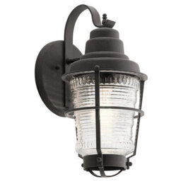 Luminosa Lighting Elstead Kichler Chance Harbor Outdoor 1 Light Wall Lantern Weathered Zinc Ip44 - thumbnail 1